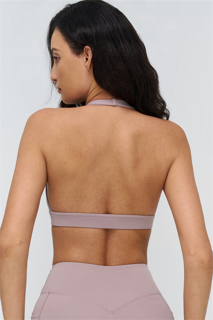 Deep V-Neckline Sports Bra