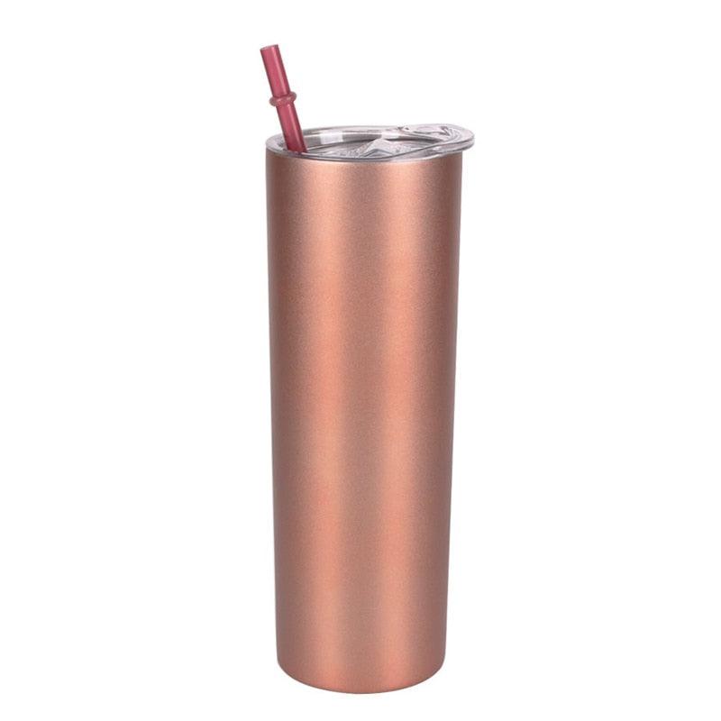 Stainless Steel Thermos Water Bottle With Straw