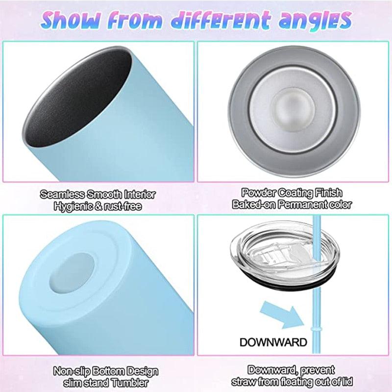 Stainless Steel Thermos Water Bottle With Straw
